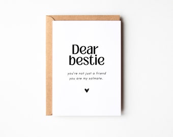 Beste Freundin Postkarte "Dear bestie" - eine besondere Karte für die beste Freundin, Geschenk für die beste Freundin | Postkarte DINA6