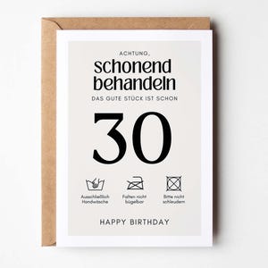 30th birthday postcard, greeting card for 30th, birthday gift 30, 30th birthday woman and man, funny birthday card for 30th birthday