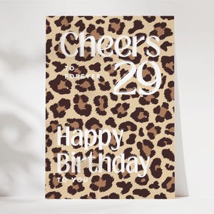 Retro leo Geburtstagskarte für Herzensmenschen, Happy Birthday beste Freundin, Geburtstagskarte für Frauen, Cheers to forever 29, Leo Muster