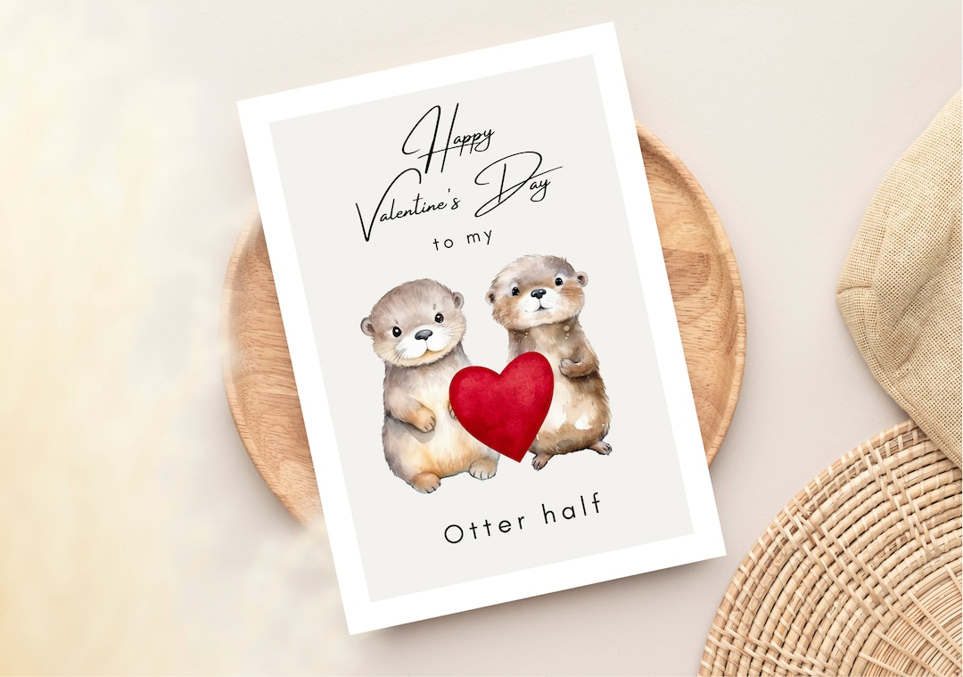 Otter Valentinstags Karte Otter Liebeskarte mit Spruch Otter Geschenk
