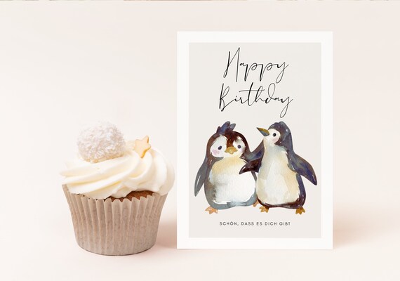Biglietto Di Compleanno Con Pinguino "Well Waddle You Know" – Divertente E Simpatico Per Figlio, Figlia, Amici E Parenti