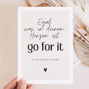 Aanmoedigingskaart Ga ervoor, aanmoedigingscadeau, aanmoediging, motivatiekaart, trots op jezelf, geloof in jezelf, positieve affirmaties