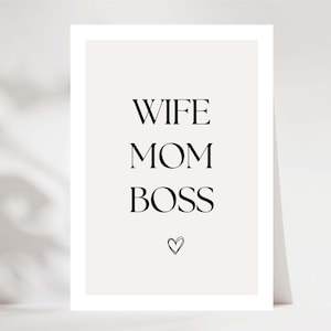 Regalo para esposa, tarjeta para esposa, mamá jefa, regalo para madre, regalo de cumpleaños para madre, tarjeta de nacimiento para mamá, esposa, Día de la Madre, mujer poderosa - loulala®
