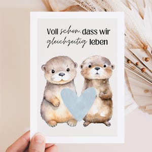 Ansichtkaart Het is echt leuk dat we tegelijkertijd leven, beste vriend cadeau, kaart met spreuk, cadeau vriendin, cadeau favoriete persoon