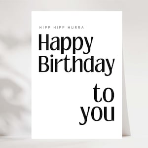 Geburtstagskarte retro für Herzensmenschen, Happy Birthday card, Geburtstagskarte für Männer und Frauen, Geburtstagskarte minimalistisch