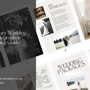 Luxus Fotograf Pricing Guide Vorlage | Fotografie Willkommen Anleitung Canva | Wedding Guide Vorgeschriebener Text | Hochzeitspreisliste