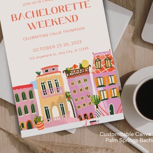 Charleston Bachelorette Invitation &amp; Itinerary Template, Editable ...