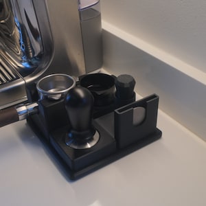 Espresso Bar Accessory Station for 54mm Portafilter, Tamper, Funnel, Tools Breville Barista [ Quad ]