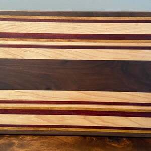 Walnut, maple, mulberry and padauk.  17&quot; X 12&quot;.