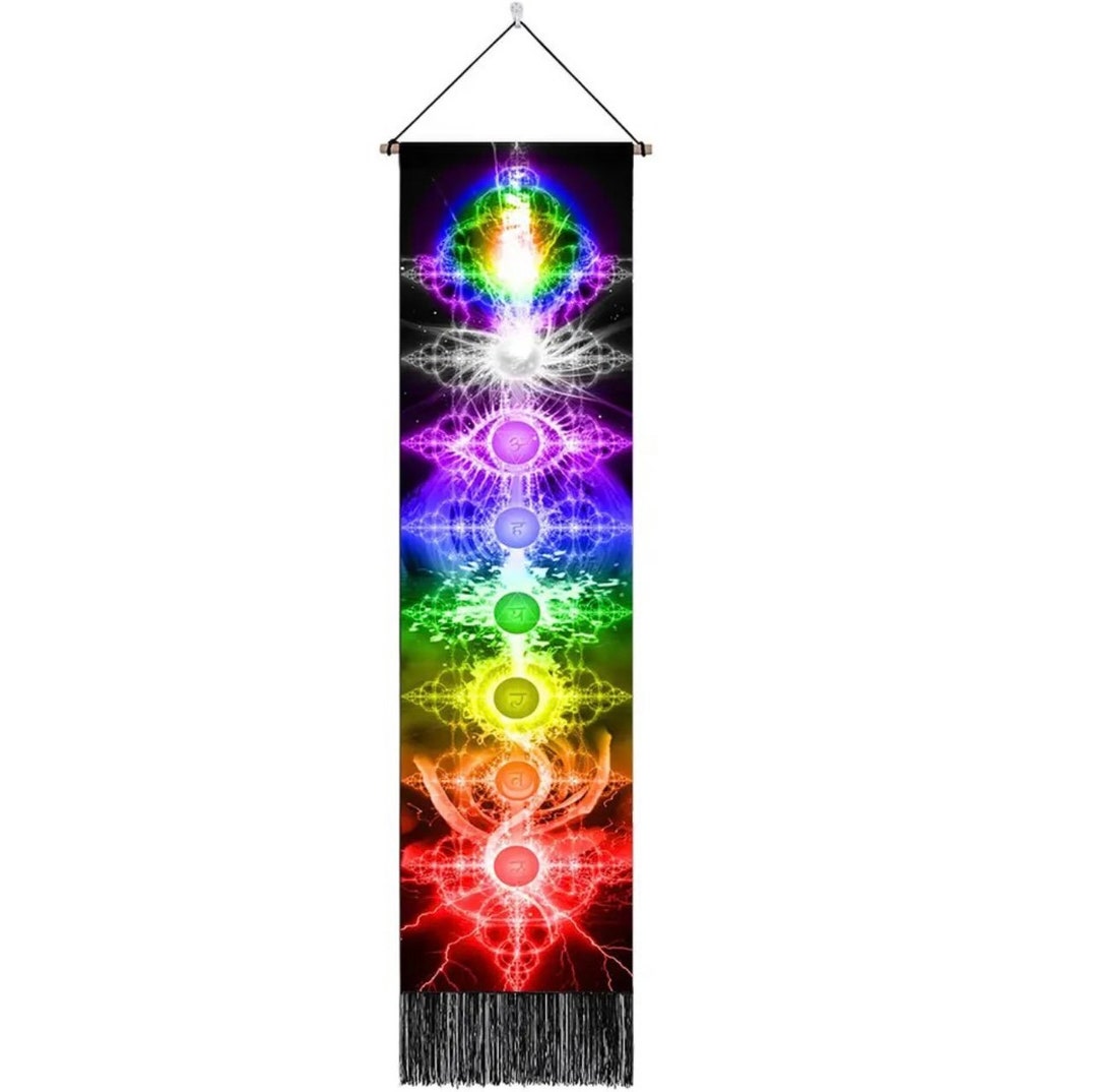 Seven Chakra Tapestry Wall Hanging Yoga Meditation Hippie Etsy