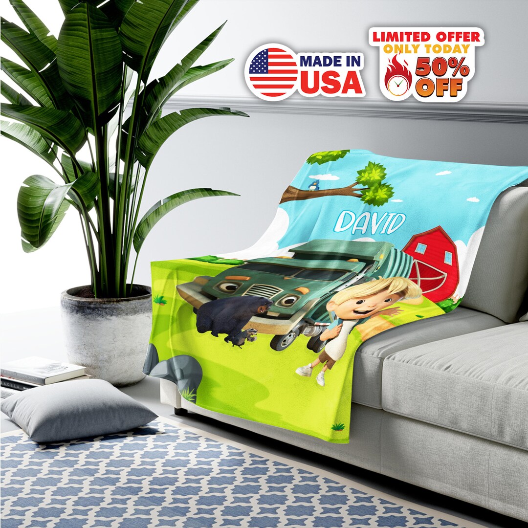 Personalized Trash Truck Quilt Blanket Trash Truck Fleece Etsy