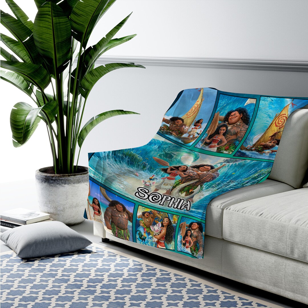 Personalized Disney Moana Blanket Disney Moana Blanket Moana Etsy