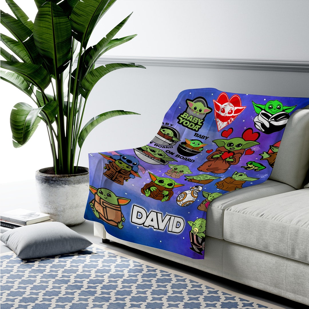 Personalized Baby Yoda Blanket Baby Yoda Bedding Set Star Etsy