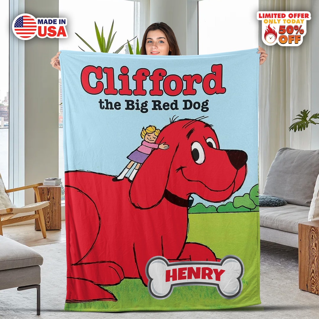 Personalized Clifford the Big Red Dog Blanket Clifford Blanket Etsy
