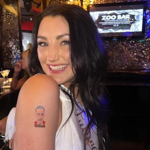Custom personalized bachelorette party favor photo temporary tattoos, groom face tattoos, party tattoos, groom tattoo, bachelorette favors