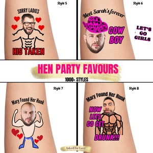 Bachelorette Party Favors - Bachelorette Tattoo - Bachelorette Party Favor - Groom&#39;s Face Tattoo - Bride Tattoo - Bride Gift - Funny Gift