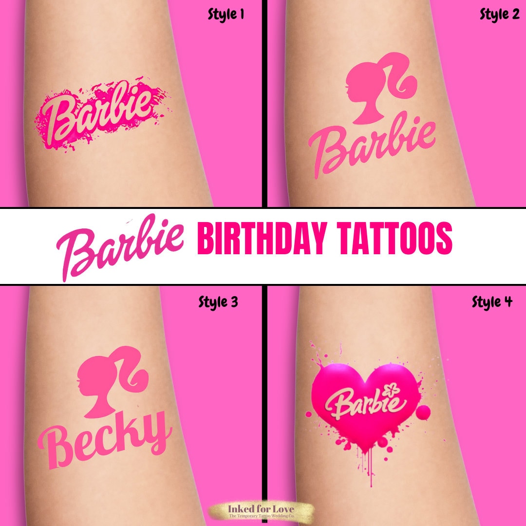 Buy Personalized Barbie Birthday Tattoos Temporary Tattoos