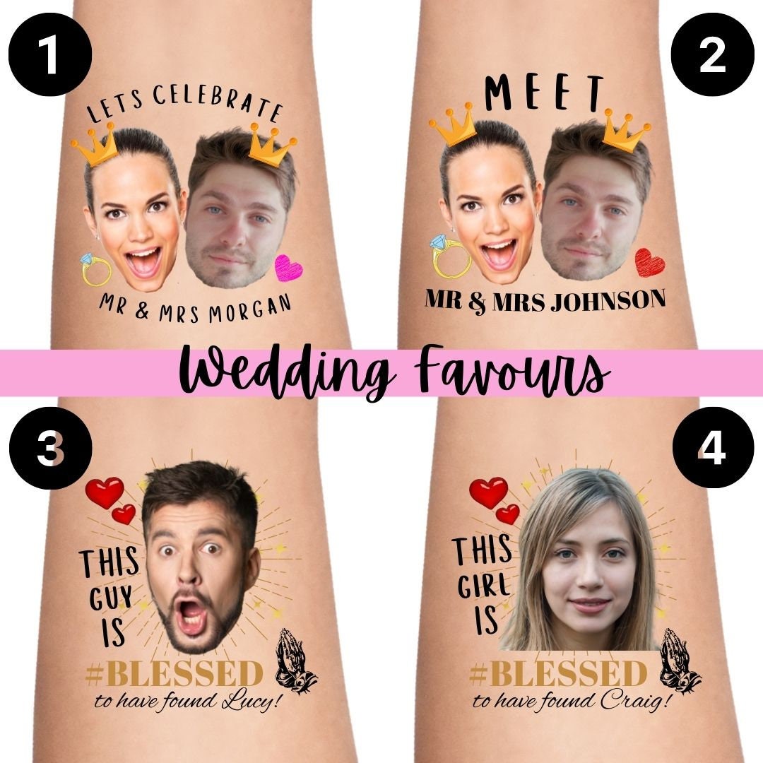 Wedding Temporary Tattoos for Couples Tattoos for Wedding Party Tattoos
