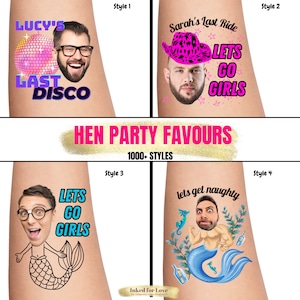 Bachelorette Party Favors - Hen Party Ideas - Bachelorette Tattoo - Bachelorette Party - Groom&#39;s Face Tattoo - Bride Tattoo - Bride Gift