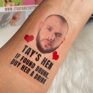 Bachelorette Party Favors - Bachelorette Tattoo - Bachelorette Party Favor - Groom&#39;s Face Tattoo - Bride Tattoo - Bride Gift - Funny Gift