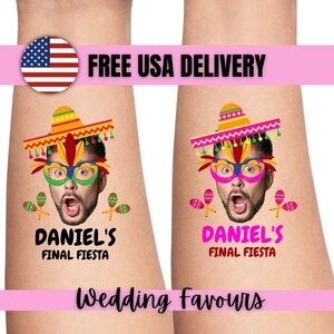 Custom personalized bachelorette party favor photo temporary tattoos, groom face tattoos, party tattoos, groom tattoo, bachelorette favors