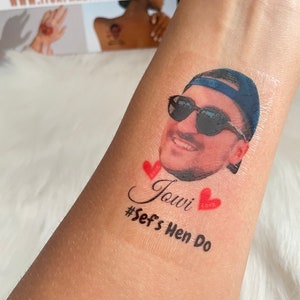 Bachelorette Party Favors - Bachelorette Tattoo - Bachelorette Party Favor - Groom&#39;s Face Tattoo - Bride Tattoo - Bride Gift - Funny Gift