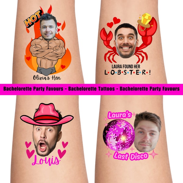 Bachelorette Party Favors - Hen Party Ideas - Bachelorette Tattoo - Bachelorette Party - Groom's Face Tattoo - Bride Tattoo - Bride Gift