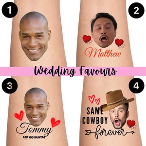 Bachelorette Party Favours - Bachelorette Tattoo - Bachelorette Party Favor - Groom&#39;s Face Tattoo - Bride Tattoo - Bride Gift - Funny Gift