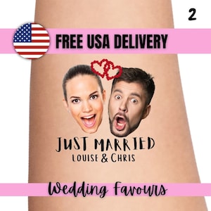 Custom personalized bachelorette party favor photo temporary tattoos, groom face tattoos, party tattoos, groom tattoo, bachelorette favors