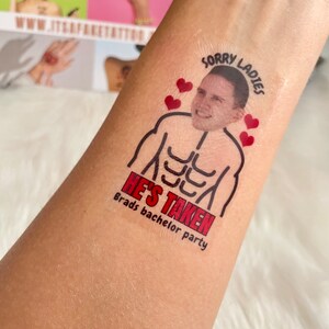 Bachelorette Party Favors - Bachelorette Tattoo - Bachelorette Party Favor - Groom&#39;s Face Tattoo - Bride Tattoo - Bride Gift - Funny Gift