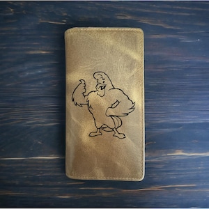 Cartera Rooster Rodeo Cowboy Western Buffalo Leather Premium Farm Chicken NUEVA