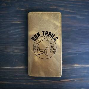 Cartera Run Trails Rodeo Cowboy Western Buffalo Leather Premium Outdoor Wild NUEVO