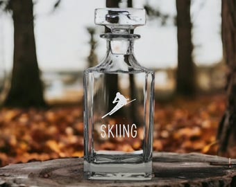Skiing Decanter: Personalized Bourbon Whiskey Gift (26 Oz)