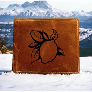 Cartera de piel de limonero plegable de primera calidad con forma de búfalo y lima, regalo NUEVO