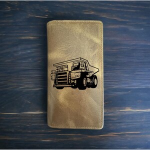 Cartera rodeo con diseño de camión volquete, estilo vaquero, de piel de búfalo occidental, construcción de primera calidad, NUEVA