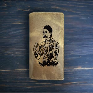 Boxer Rodeo Wallet Cowboy Western Cuir de buffle Premium Tattoo Sport Retro NOUVEAU