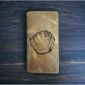 Cartera de rodeo con guante de béisbol, estilo vaquero, estilo occidental, de piel de búfalo, de primera calidad, para deportes, nueva