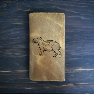 Cartera de rodeo de capibara, piel de búfalo occidental, estilo vaquero, de primera calidad, de animales salvajes, NUEVA