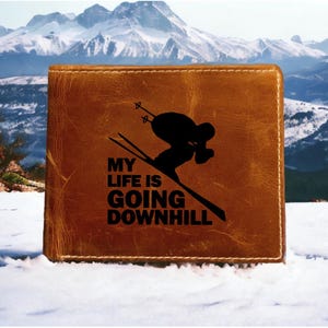 Cartera de cuero Life Downhill plegable de primera calidad Buffalo Ski Outdoor NUEVA