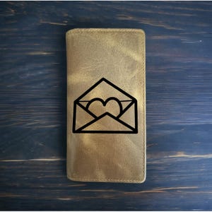 Cartera de rodeo con carta de amor, estilo vaquero, de piel de búfalo occidental, de primera calidad, con forma de corazón, regalo NUEVO