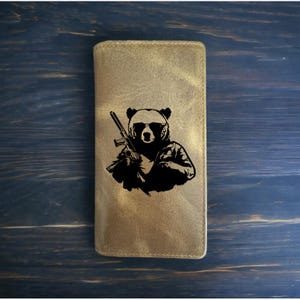 Cartera de rodeo Panda Gangster de piel de búfalo estilo vaquero occidental de primera calidad NUEVO