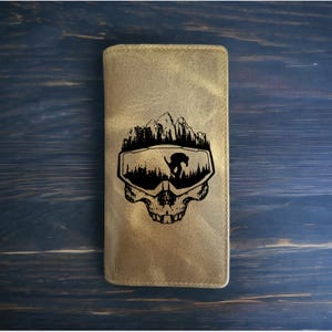 Cartera de piel de búfalo estilo vaquero occidental con diseño de calavera de rodeo, regalo de invierno de primera calidad, NUEVA