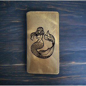 Cartera de rodeo de sirena, estilo vaquero, estilo western, de piel de búfalo, de primera calidad, estilo océano y playa, NUEVA