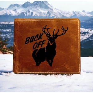Cartera de cuero Buck Off plegable de primera calidad para caza de búfalos al aire libre NUEVA