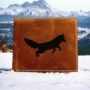 Cartera plegable de piel con forma de zorro de primera calidad Buffalo Outdoor Nature NUEVO
