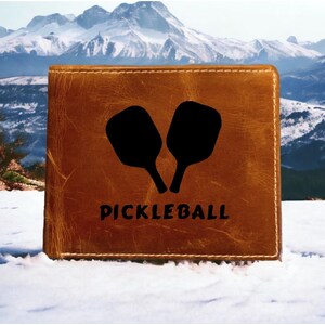 Cartera de cuero para pickleball plegable de primera calidad Buffalo Paddle Sport Game NUEVA