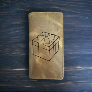 Cartera de rodeo de regalo de cuero de búfalo occidental de vaquero de primera calidad NUEVA