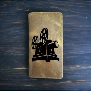 Portefeuille Cinema Rodeo Cowboy Western Cuir de buffle Premium Movie Retro NOUVEAU