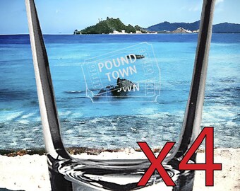 Pound Town x4 kieliszki do shotów, alkohol, impreza, 2 uncje, Premium, spersonalizowany prezent, NOWOŚĆ