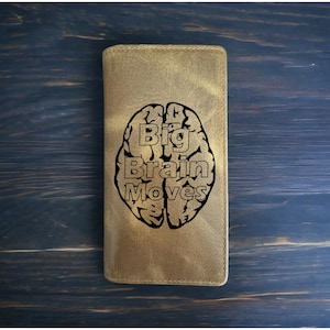 Cartera de rodeo Big Brain Moves de piel de búfalo occidental de vaquero de primera calidad y divertida NUEVA